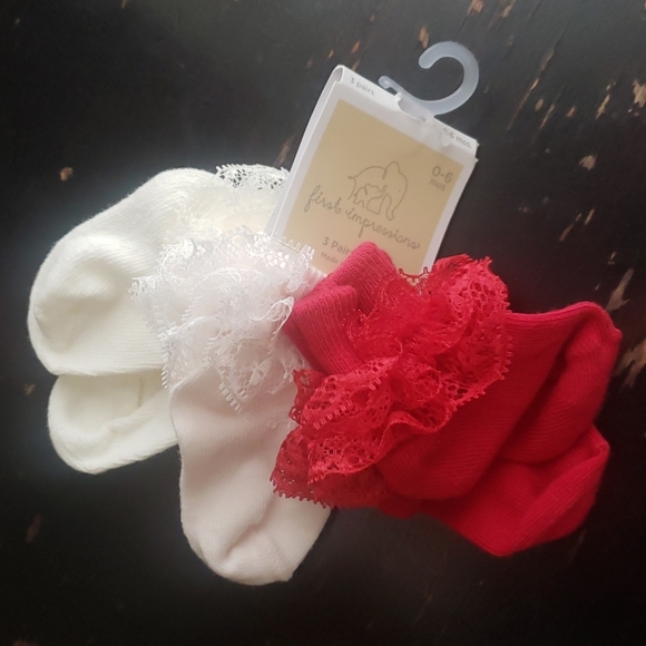First Impressions Other - Baby dress socks with ruffle